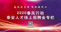 2020年泰安市“春風(fēng)行動(dòng)”暨就業(yè)援助月招聘會(huì)崗位信息